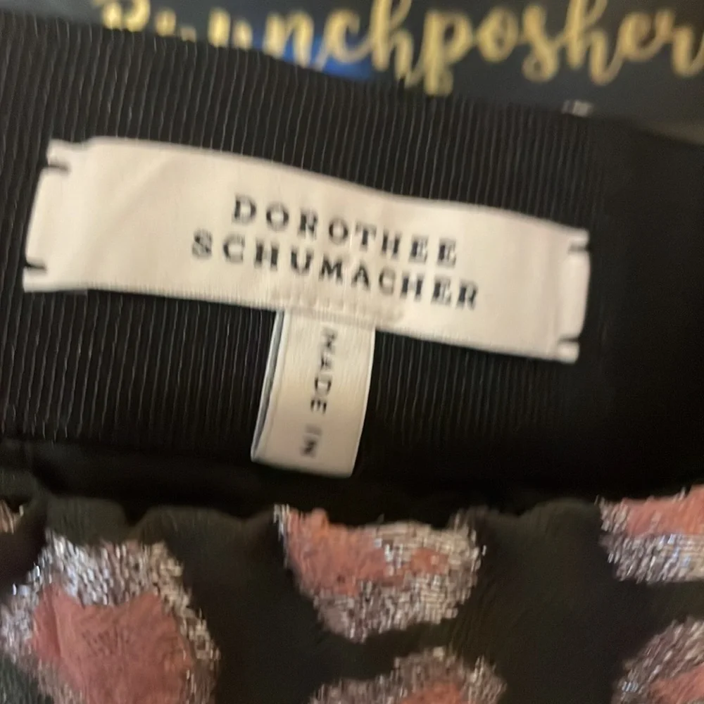 Dorothee Schumacher Pink Metallic Grey Leopard Print A-Line Full Midi Skirt